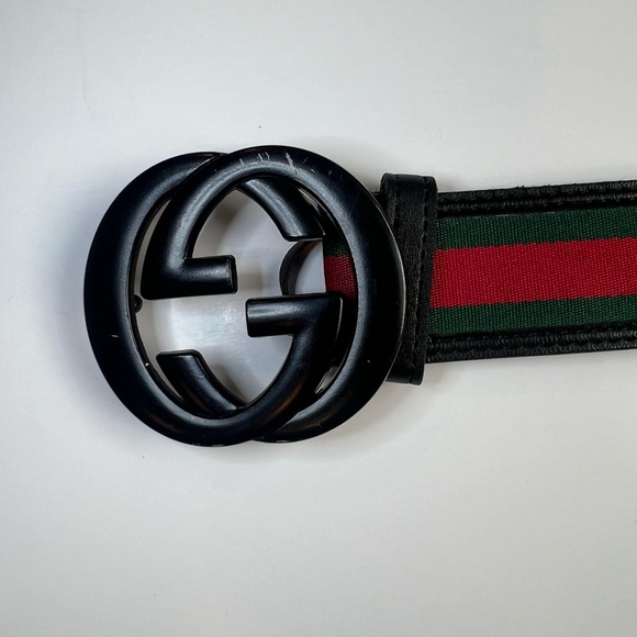 Gucci Black and Red Stripe Belt - Picture 1 of 6